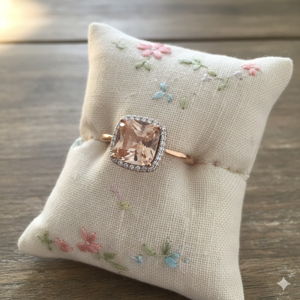 Radiant Rose Gold Cushion Ring 🤍